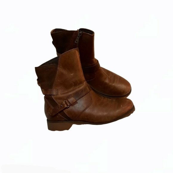 Teva "de la vina low" Boot Brown Leather Boots 6 - Picture 1 of 9